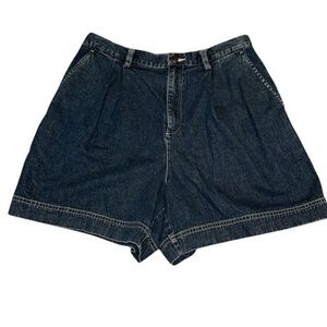Lord & Taylor Dark Denim High-waisted Mom Short | 12P